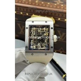 Richard Mille 16-02 Titanium Extra-Flat White Rubber Super Clone Watch 