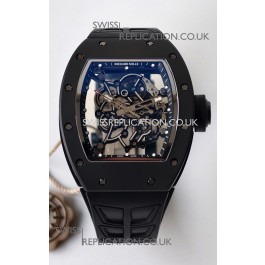 Richard Mille RM055 FREE SPRUNG MVMNT Black Ceramic Black Inner Bezel Super Clone Watch 