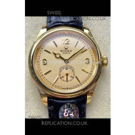 Rolex 1908 Perpetual in Yellow Gold Casing Gold Dial Swiss Replica Watch 