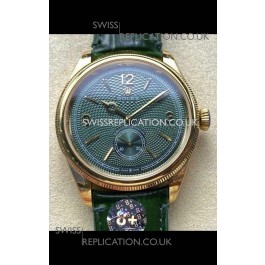 Rolex 1908 Perpetual in Yellow Gold Casing Green Dial Swiss Replica Watch 