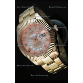 Rolex Sky-Dweller 18K Rose Gold Watch in Salmon Dial Arabic Numerals