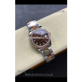 Rolex Super Clone Datejust 31MM Brown Dial Rose Gold Oyster Super Clone Watch 