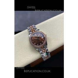 Rolex Super Clone Datejust 31MM Brown Dial Rose Gold Super Clone Watch 