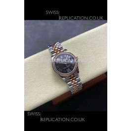 Rolex Super Clone Datejust 31MM Black Dial Rose Gold Super Clone Watch 