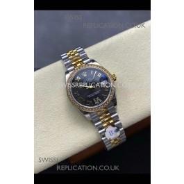 Rolex Super Clone Datejust 31MM Black Dial Yellow Gold Super Clone Watch 