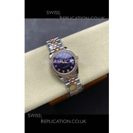 Rolex Super Clone Datejust 31MM Blue Dial Rose Gold Super Clone Watch 