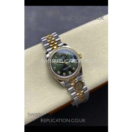 Rolex Super Clone Datejust 31MM Green Dial Yellow Gold Super Clone Watch 