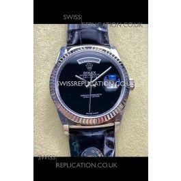 Rolex Day Date 128236 Stainless Steel Black Dial Super Clone Watch 