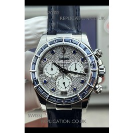Rolex Daytona 116589SALV FREE SPRUNG MVMT White Gold Diamonds Dial Super Clone Watch 