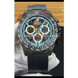 Rolex Daytona DiW Skeleton Carbon Casing Oysterflex Super Clone Watch 