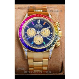 Rolex Daytona 116568 Yellow Gold Black Dial Super Clone Watch 