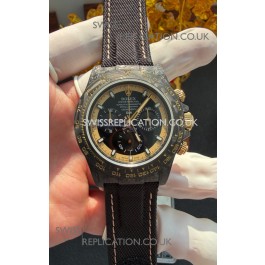 Rolex Daytona DiW Cream Invert Gold Carbon Fiber Super Clone Watch 
