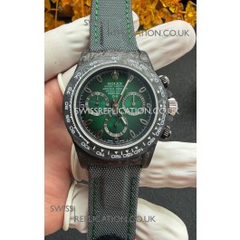 Rolex Daytona DiW Black Carbon Fiber Green Dial Super Clone Watch 