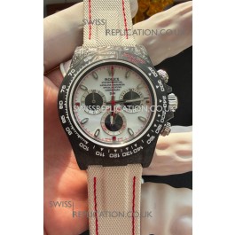 Rolex Daytona DiW Black Carbon Fiber Speedster White Dial Super Clone Watch 