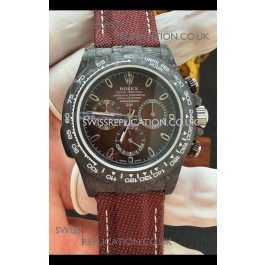 Rolex Daytona DiW Black Carbon Fiber Brown Dial Super Clone Watch 