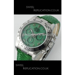 Rolex Daytona 116519 Stainless Steel Green Pearl Leather Strap Super Clone Watch