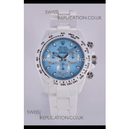 Rolex Daytona AET White Ceramic Blue Dial 4130 Movment Super Clone Watch 