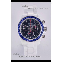 Rolex Daytona AET White Ceramic Dark Blue Dial 4130 Movment Super Clone Watch 