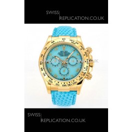 Rolex Daytona 116568 Yellow Gold 4801 Movement Blue Dial Super Clone Watch 