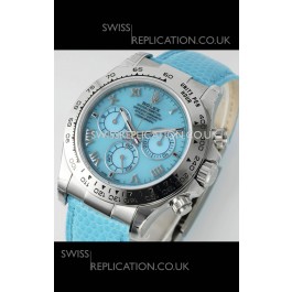 Rolex Daytona 116519 Stainless Steel Blue Pearl Leather Strap Super Clone Watch