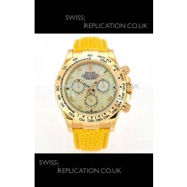 Rolex Daytona 116568 Yellow Gold 4801 Movement Yellow Dial Super Clone Watch 