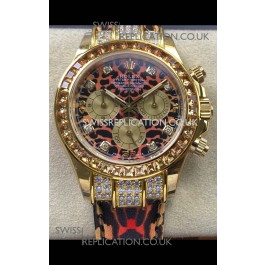 Rolex Daytona 116598 Leopard Yellow Gold Super Clone Watch 