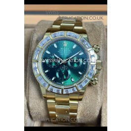 Rolex Daytona 116568 Yellow Gold Green Dial Super Clone Watch 