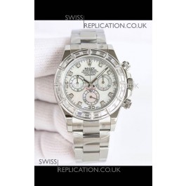 Rolex Daytona 116519 Stainless Steel White Pearl Dial Super Clone Watch 