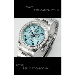 Rolex Daytona 116519 Stainless Steel Ice Blue Arabic Dial Super Clone Watch 