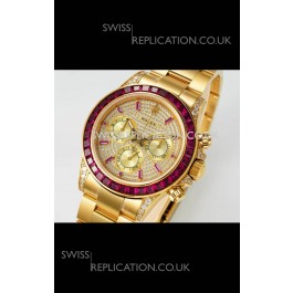 Rolex Daytona 116519 Yellow Gold Diamonds Dial Super Clone Watch 