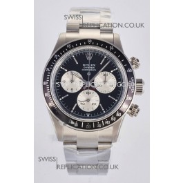 Rolex Daytona Paul Newman Black Dial Custom Modded 4130 Mvnt Swiss Replica