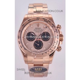 Rolex Daytona 126505 Rose Gold Dial Stick Markers FREE SPRUNG MVMT Super Clone Watch 