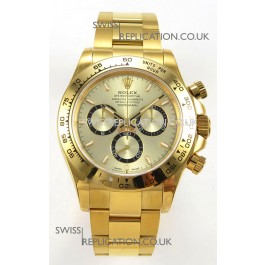 Rolex Daytona 126508 Yellow Gold Dial FREE SPRUNG MVMT Super Clone Watch 