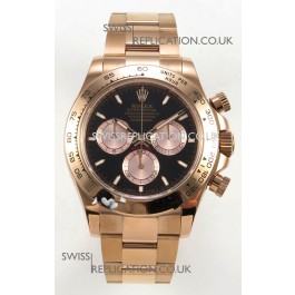 Rolex Daytona 126505 Rose Gold Black Dial FREE SPRUNG MVMT Super Clone Watch 