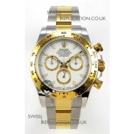 Rolex Daytona 126503 Two Tone White Dial FREE SPRUNG MVMT Super Clone Watch 
