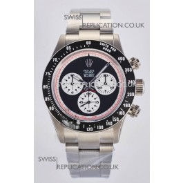 Rolex Daytona Paul Newman Blaken Black Dial Custom Modded 4130 Mvnt Swiss Replica