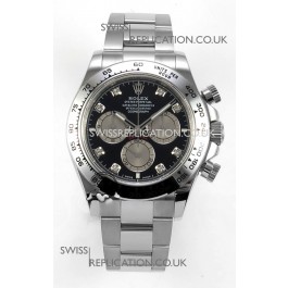 Rolex Daytona 126509 Black Dial Diamonds Markers FREE SPRUNG MVMT Super Clone Watch 