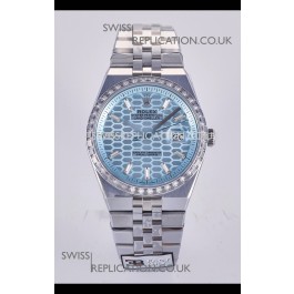 Rolex Land-Dweller 127336 Ice Blue Honeycomb Diamonds 40MM Super Clone Watch 