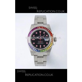 Rolex Submariner Pink Lady Rainbow 40MM Sapphires Super Clone Watch
