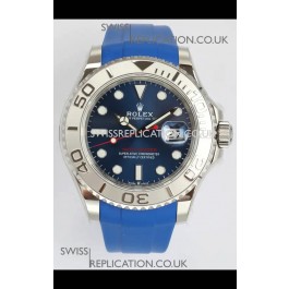 Rolex Yachtmaster 40mm Blue Dial Rubber Strap Super Clone Watch 
