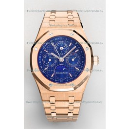 Audemars Piguet Royal Oak Perpetual Calendar Swiss Replica 904L Steel in Rose Gold Casing