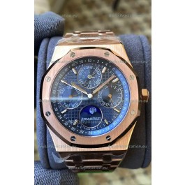 Audemars Piguet Royal Oak Perpetual Calendar Swiss Replica 904L Steel in Rose Gold Casing