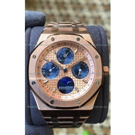 Audemars Piguet Royal Oak Perpetual Calendar Swiss Replica 904L Steel in Rose Gold Casing