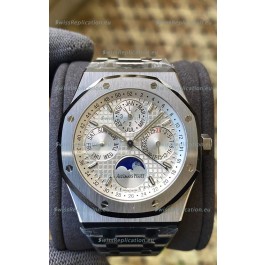 Audemars Piguet Royal Oak Perpetual Calendar Swiss Replica 904L Steel in Steel White Dial 