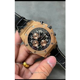 Audemars Piguet Royal Oak Offshore Black Dial Chronograph 1:1 Mirror Replica Watch - 904L Steel