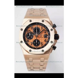 Audemars Piguet Royal Oak Offshore Champange Dial Chronograph 1:1 Mirror Replica Watch - Rose Gold 
