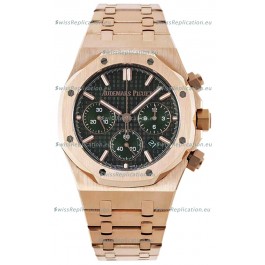 Audemars Piguet Royal Oak Chronograph 1:1 Mirror Replica - Rose Gold Casing Green Dial in 41MM