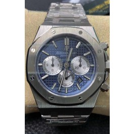 Audemars Piguet Royal Oak Chronograph Blue Dial Steel Strap Swiss Replica Watch