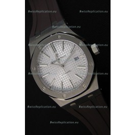 Audemars Piguet Royal Oak 41MM Silver Dial Rubber Strap - 1:1 Mirror Ultimate Edition
