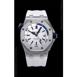 Audemars Piguet Royal Oak Diver Swiss Replica Watch White Dial 1:1 Quality 3120 Movement 904L Steel 